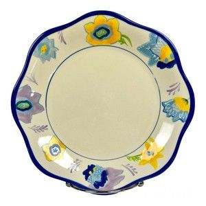 Hallmark Kimberly Hodges Collab 9" Scalloped Edge Floral Plate 2003 Collection